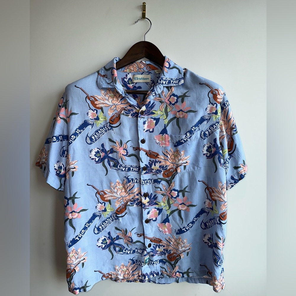 Men’s Hawaiian Caribbean Short Sleeve Button Shirt